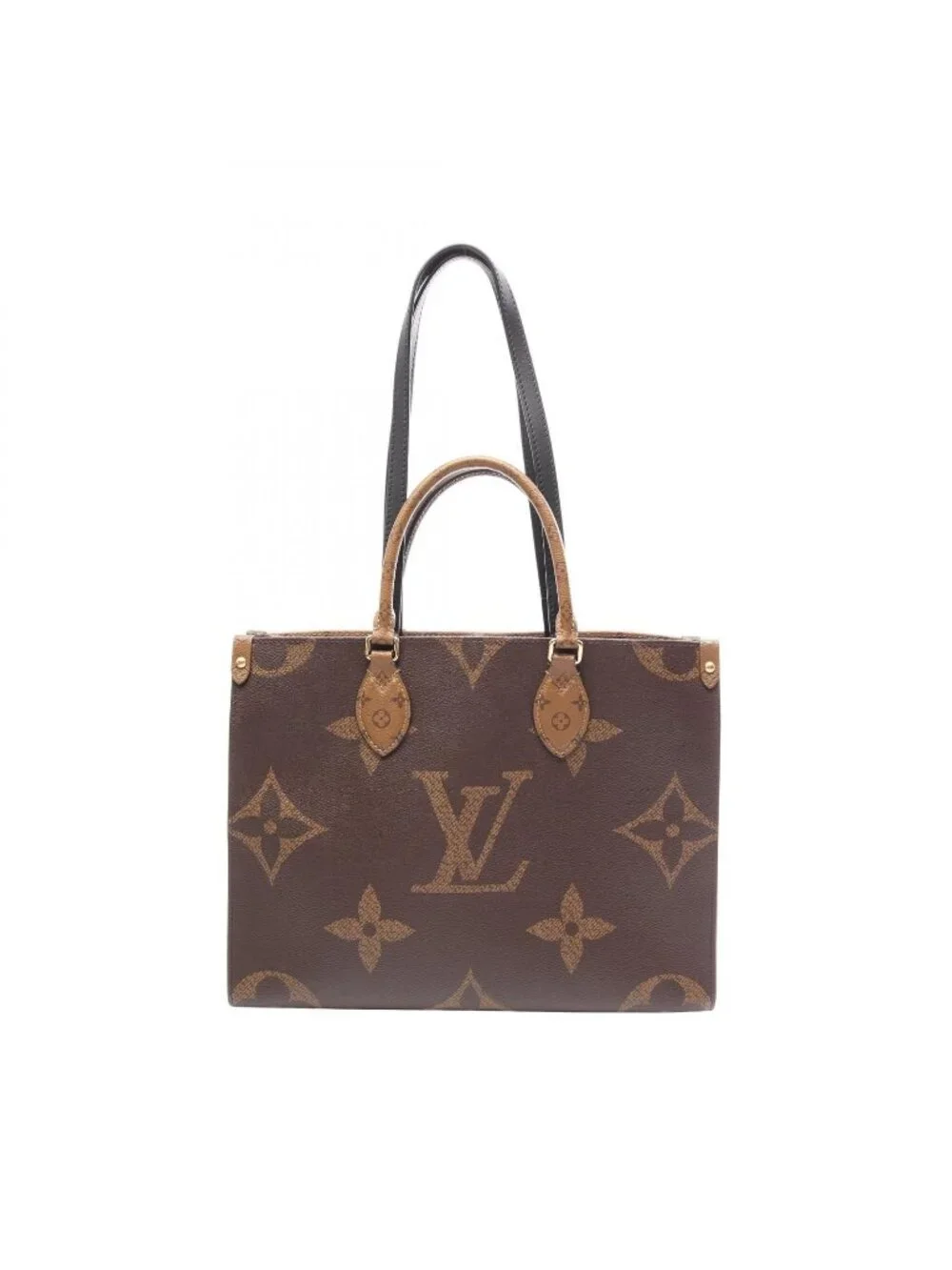 Louis Vuitton Tote Bag On The Go MM Monogram Giant Reverse Canvas Leather